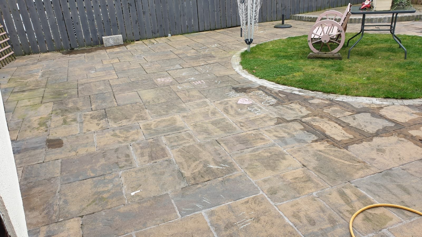 Before Power washing, hypo, biocide treatment